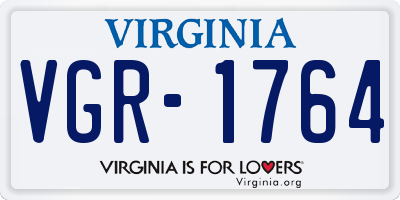 VA license plate VGR1764