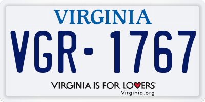 VA license plate VGR1767