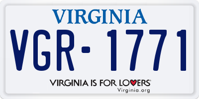 VA license plate VGR1771
