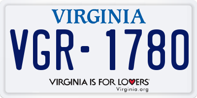 VA license plate VGR1780