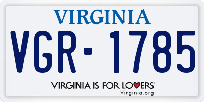 VA license plate VGR1785