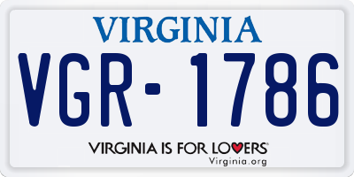 VA license plate VGR1786