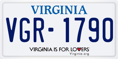 VA license plate VGR1790