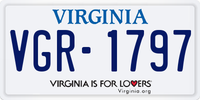 VA license plate VGR1797