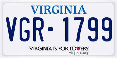VA license plate VGR1799