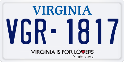 VA license plate VGR1817