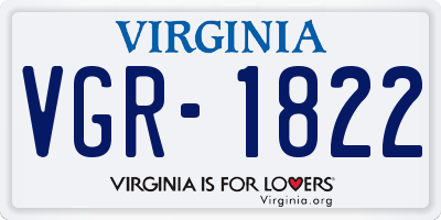 VA license plate VGR1822