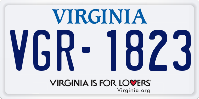 VA license plate VGR1823