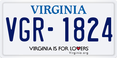 VA license plate VGR1824