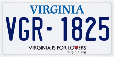 VA license plate VGR1825