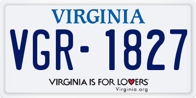 VA license plate VGR1827