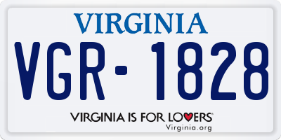 VA license plate VGR1828