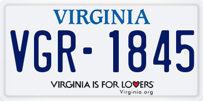 VA license plate VGR1845