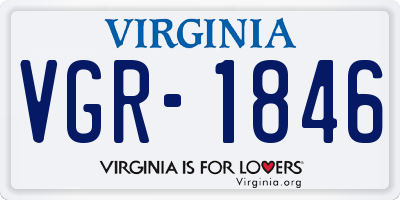 VA license plate VGR1846