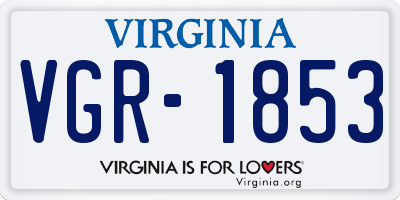 VA license plate VGR1853