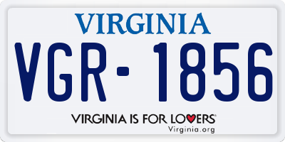 VA license plate VGR1856