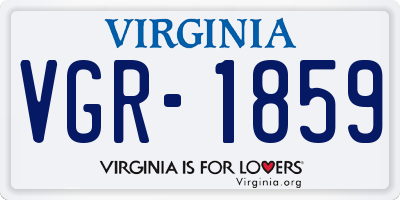 VA license plate VGR1859