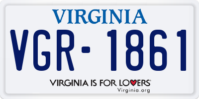 VA license plate VGR1861