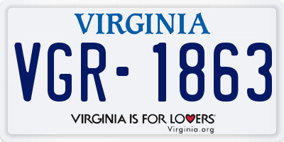 VA license plate VGR1863