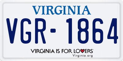 VA license plate VGR1864