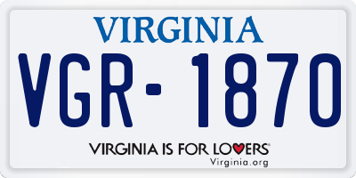 VA license plate VGR1870
