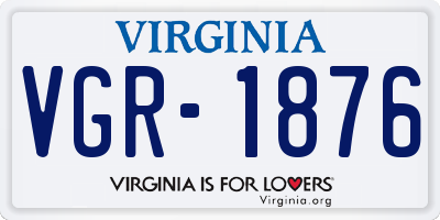 VA license plate VGR1876