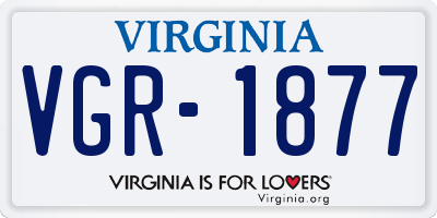 VA license plate VGR1877