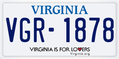 VA license plate VGR1878