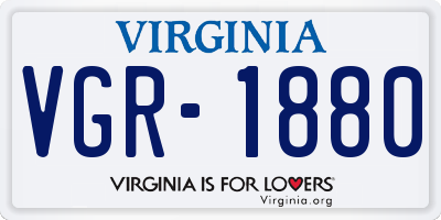 VA license plate VGR1880