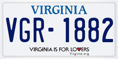 VA license plate VGR1882