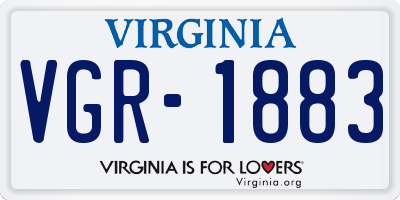 VA license plate VGR1883