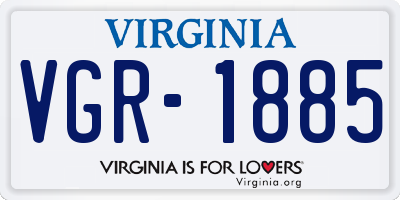 VA license plate VGR1885