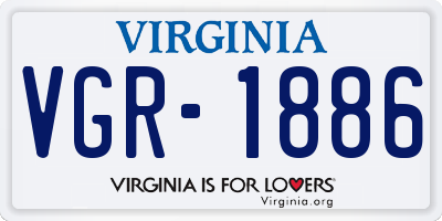 VA license plate VGR1886