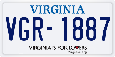 VA license plate VGR1887