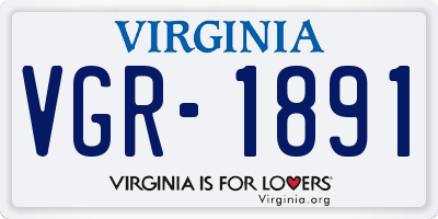 VA license plate VGR1891