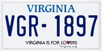 VA license plate VGR1897