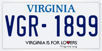 VA license plate VGR1899
