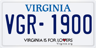 VA license plate VGR1900