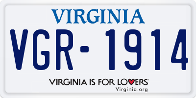 VA license plate VGR1914