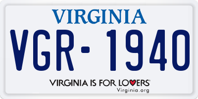 VA license plate VGR1940