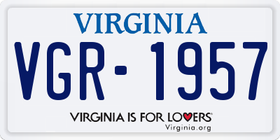 VA license plate VGR1957