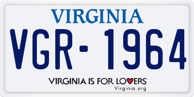 VA license plate VGR1964