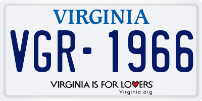VA license plate VGR1966