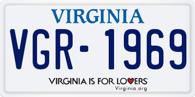 VA license plate VGR1969
