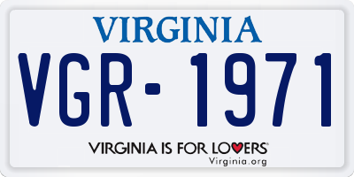 VA license plate VGR1971