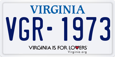 VA license plate VGR1973