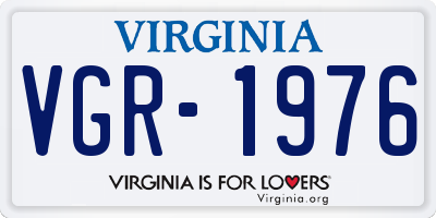 VA license plate VGR1976
