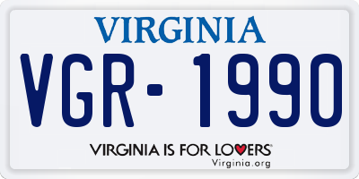 VA license plate VGR1990