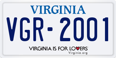VA license plate VGR2001