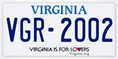VA license plate VGR2002